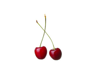 cherry berries isolated on white background cutou