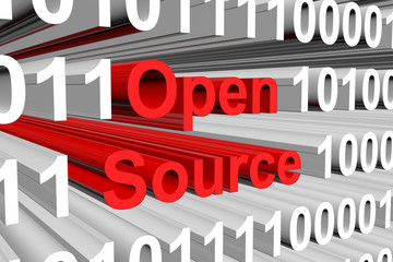 Open source is represented as a binary code