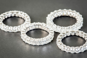 Jewelry ring on the black background