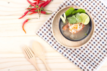 Thai Tom Yum seafood dish