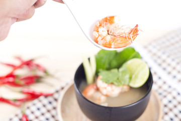 Thai Tom Yum seafood dish