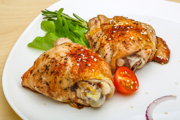 Roasted chicken thighs