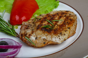 Grilled pork steak