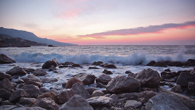 Sunrise over the Black Sea in the Crimea, Russia