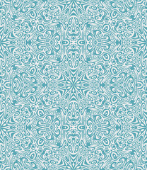 Abstract Blue Damask Seamless Vector Background