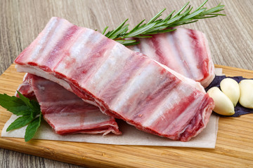 Raw lamb ribs