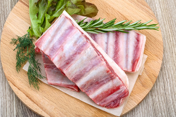 Raw lamb ribs