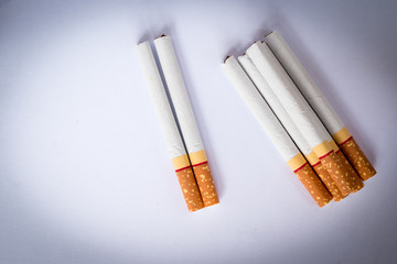 Cigarette on white background