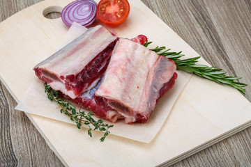 Raw beef ribs
