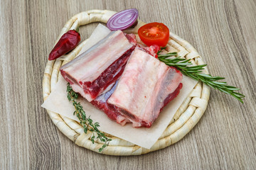 Raw beef ribs