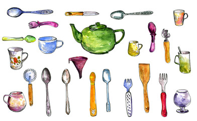 set of  kitchen utensil