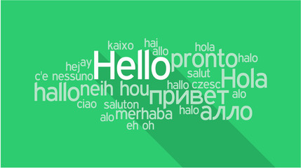 HELLO in different languages, word tag cloud © Ruslan Gilmanshin