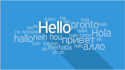 HELLO in different languages, word tag cloud © Ruslan Gilmanshin