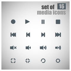 Obraz na płótnie Canvas Media Player Icons