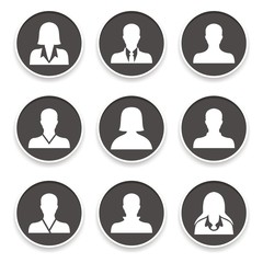 Icons People Silhouette Set