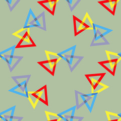 Colored triangles on a gray background. Seamless.