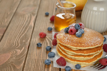 Traditional pancakes with berries