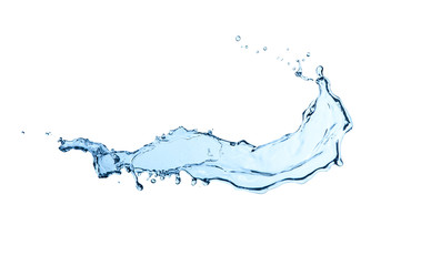 Water splash on white background