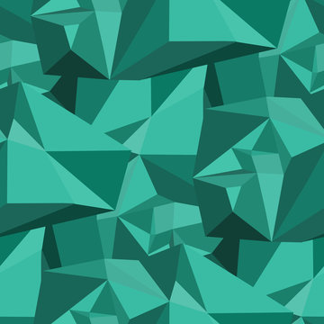 Abstract green background of geometric elements 3D.Seamless.