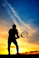man plays to tennis
