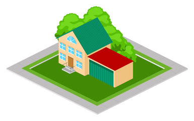 Isometric House with Garage