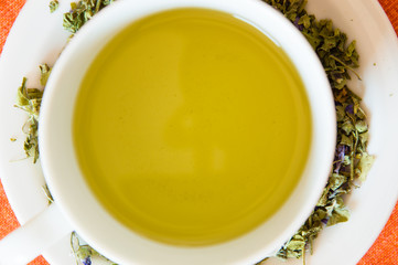 Mallow herbal tea cup