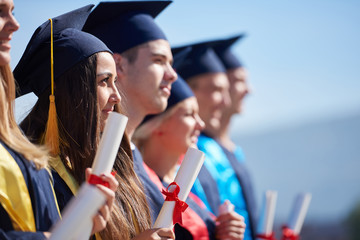 young graduates students group