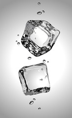 Vector. Two ice cubes. EPS10.