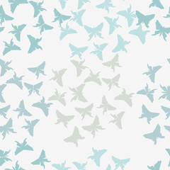 Background of butterflies in soft colors blue.