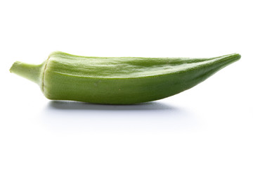 Fresh okra isolated on white