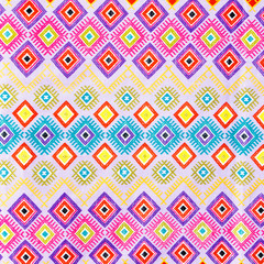 Colorful thai silk handcraft textile texture or background