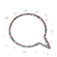 people in the shape of a buble chat.