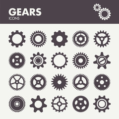 Gears and cogs. Icons set