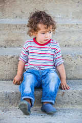 Baby boy exploring outdoor