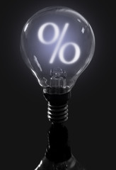 Light bulb percent sign