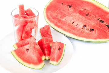 Watermelon slices isolate on white