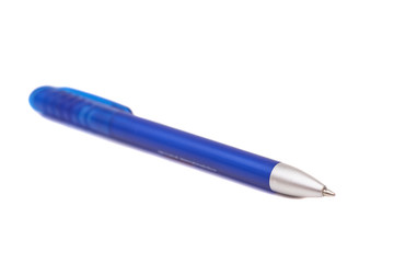 Blue Ballpoint Pen Isolated On White background