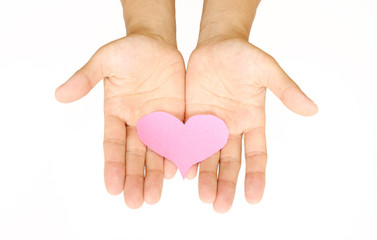 Obraz premium ハートを大切に持つ手 Hands holding a heart 