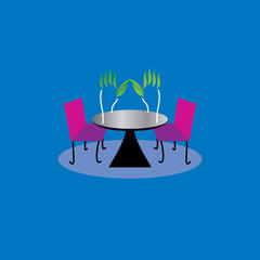 creative table concept vector illustration 