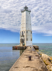 Fototapeta na wymiar Franfort North Breakwater Lighthouse