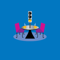 creative traffic concept on table vector illustration 