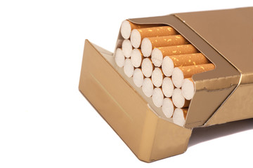 Box of cigarettes, isolated on a white