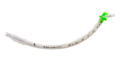 uncuffed endotracheal tube isolated on white background