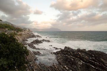 Mareggiata dalla Passeggiata di Nervi (Genova)