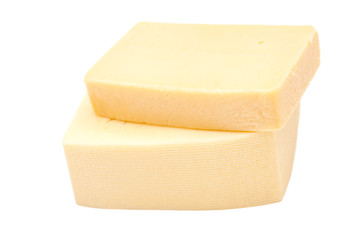 cheese slices on white background