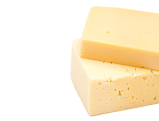 cheese slices on white background