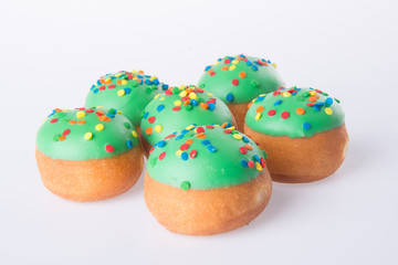 Sweet mini donut on background