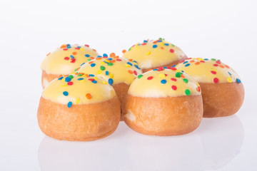 Sweet mini donut on background