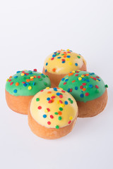 Sweet mini donut on background