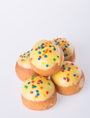Sweet mini donut on background
